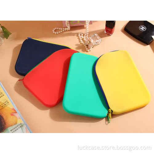 China factory prices print logo silicone pencil bag